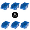 Pojemnik magazynowy kuweta warsztatowa Mega-M 15,5x25x12 cm plastikowy niebieski S - zestaw 6 szt.