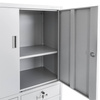 Szafa biurowa metalowa na dokumenty Mega-M WENUS pełne drzwi 2 szuflady S- 90 cm G- 40 cm H-185 cm szara