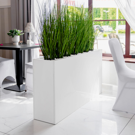 Skrzynia kwiatowa Mega-M H-70 cm L-135 cm G-30 cm Biel Mirror Gloss