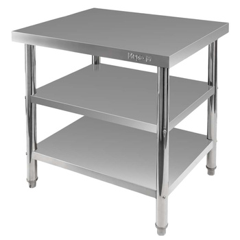 Stół gastronomiczny ze stali nierdzewnej centralny z 2 półkami Mega-M X STANDARD 80x60x85 cm