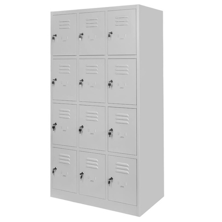 Szafa skrytkowa BHP Mega-M 12 skrytek 90x50x180 cm szara