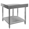 Stół gastronomiczny ze stali nierdzewnej narożny przyścienny z półką Mega-M 90x70x85 cm