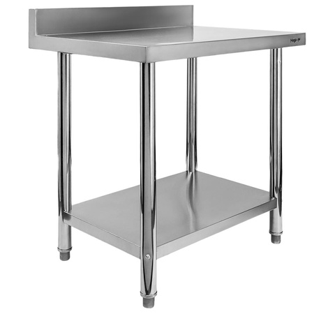 Stół ze stali nierdzewnej przyścienny z półką Mega-M STANDARD S-80 cm G-60 cm H-85 cm N