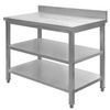 Stół gastronomiczny ze stali nierdzewnej przyścienny z 2 półkami Mega-M 100x70x85 cm