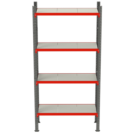 Regał metalowy magazynowy 4-półkowy Mega-M FORTIS H-240 cm L-167 cm G-60 cm moduł bazowy