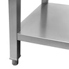 Stół ze stali nierdzewnej centralny z półką i 6 nogami Mega-M S-180 cm G-70 cm H-85 cm N