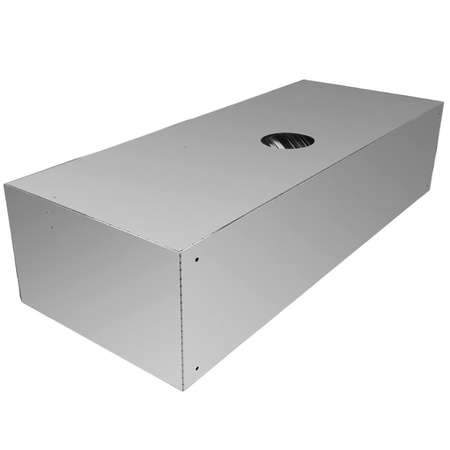 Okap gastronomiczny skrzyniowy z łapaczem tłuszczu Mega-M 200x100x50 cm stal nierdzewna