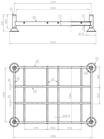 Manurack Mały Mega-M 154,5cm x 118cm x 31cm ocynk N