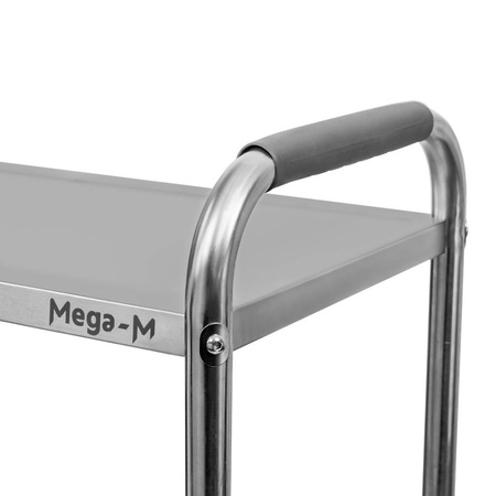 Wózek kelnerski ze stali nierdzewnej 3-półkowy Mega-M STANDARD S-90 cm G-50 cm H-90 cm N