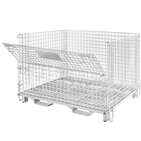Pojemnik siatkowy Gitterbox S-120 cm G-100 cm H-91 cm oczko 5x5 cm z uchwytem dolnym ocynk N