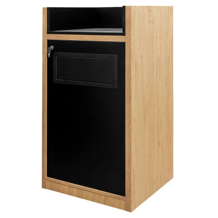 Kosz na śmieci z miejscem na tace Mega-M H- 120 cm L- 60 cm G- 58 cm dąb kamienny N