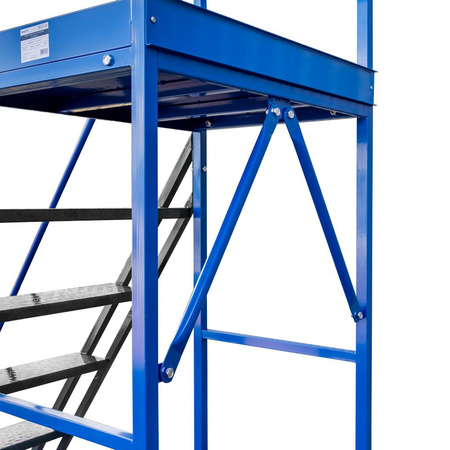 Drabina magazynowa przejezdna pomost magazynowy Mega-M STANDARD H-200 cm 8 stopni