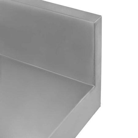 Stół ze stali nierdzewnej przyścienny z 2-ma półkami Mega-M X STANDARD S-120cm G-60 cm H-85 cm N