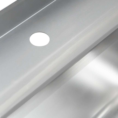 Zlew gastronomiczny spawany z komorą po lewej stronie i półką Mega-M 180x60x85 cm stal nierdzewna