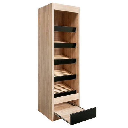 Regał na pieczywo Mega-M moduł otwarty H-205 cm L-60 cm G-58 cm dąb sonoma / czarny N