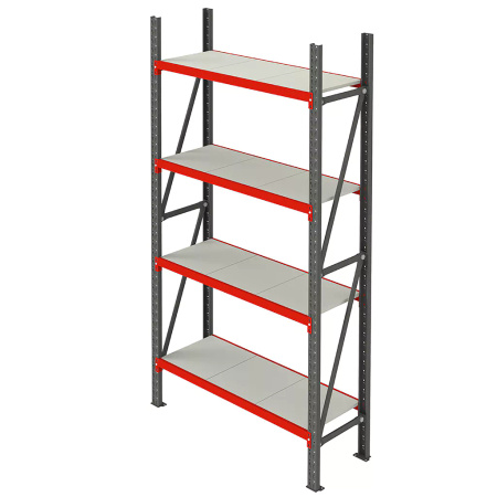 Regał magazynowy 4-półkowy Mega-M FORTIS H-200 cm L-167 cm G-50 cm moduł bazowy N