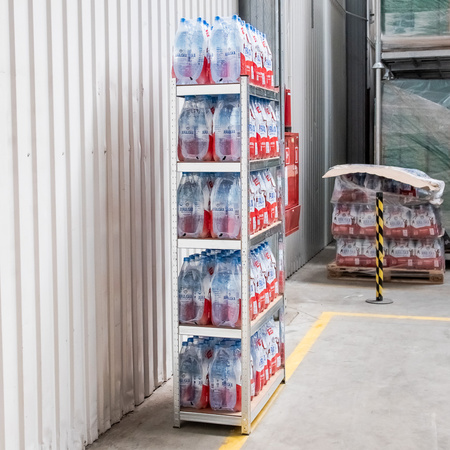 Regał magazynowy Mega-M BASIC H-180 cm L-90 cm G-40 cm 5 półek z MDF 4 mm 175 kg ocynk