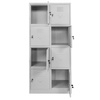 Szafka skrytkowa BHP Mega-M J-80/8 8 drzwiowa szara S-80 cm G-50 cm H-180 cm skręcana N