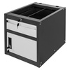 Szafka narzędziowa Mega-M do stołów warsztatowych 1 szuflada + 1 szafka z drzwiami S-37 cm x G-48,6 cm x H-50 cm system 01 grafit/front szary N