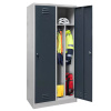 Szafka ubraniowa BHP Mega-M J-80 2 drzwiowa z przegrodami szara/ grafitowy front S-80 cm G-50 cm H-180 cm skręcana (wysyłka paletowa) N