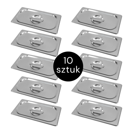 Pokrywka do GN 1/3 ze stali nierdzewnej Mega-M 32,5×17,6 cm zestaw 10 szt.