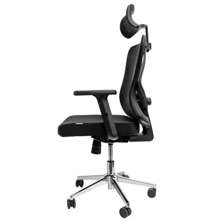 Fotel biurowy obrotowy FURVERO Eclipse BM/A3D/L3D/H2D/S czarny spełnia wymogi BHP