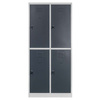 Szafka ubraniowa skrytkowa BHP Mega-M J-80/4 4 drzwiowa szara/ grafitowy front S-80 cm G-50 cm H-180 cm skręcana N
