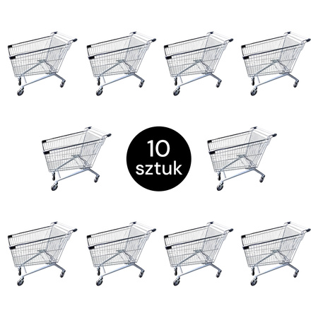Wózek sklepowy zakupowy Mega-M YR 150 L S-54 cm ZESTAW 10 szt