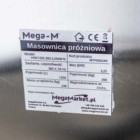 Masownica próżniowa Mega-M HEN1200.300.3,25kW inwerter N