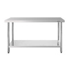 Stół ze stali nierdzewnej centralny z półką Mega-M STANDARD S-140 cm G-60 cm H-85 cm N