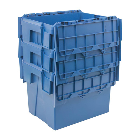 Pojemnik kurierski transportowy gniazdowy Mega-M zamykany 40x30x30,6 cm plastikowy niebieski