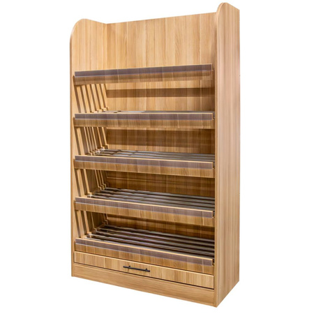 Regał na warzywa i owoce Mega-M H-200 cm L-100 cm G-50 cm dąb amerykański