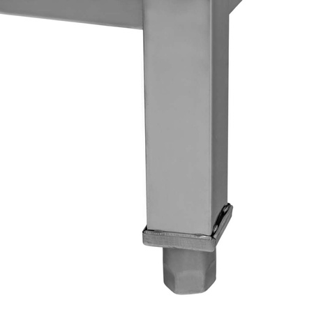 Zlew gastronomiczny jednokomorowy z maskownicą, półką i syfonem z rurą odpływową Mega-M 70x70x85 cm stal nierdzewna