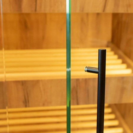 Regał na pieczywo z szybą Mega-M H-205 cm L-100 cm G-58 cm dąb kraft