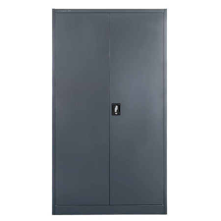 Szafa biurowa metalowa na dokumenty Mega-M pełne drzwi S-100 cm G-40 cm H-185 cm grafitowa