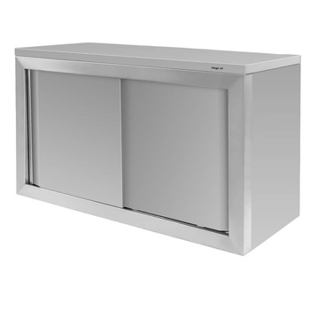 Szafka wisząca ze stali nierdzewnej z drzwiami przesuwnymi Mega-M S-100 cm G-40 cm H-60 cm N