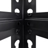 Regał magazynowy Mega-M Pro Loft H-180 cm L-120 cm G-45 cm 5 półek z MDF 6,2 mm okleina drewno (275kg) czarny N