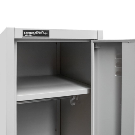 Szafka ubraniowa BHP Mega-M J-40 1 drzwiowa szara S-36 cm G-50 cm H-180 cm skręcana N