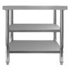Stół ze stali nierdzewnej centralny z 2-półkami Mega-M X STANDARD S-100 cm G-60 cm H-85 cm N