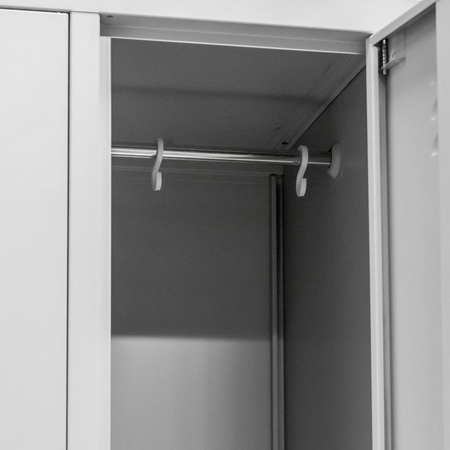 Szafka ubraniowa skrytkowa BHP Mega-M J-90/6 6 drzwiowa szara S-90 cm G-50 cm H-180 cm skręcana N