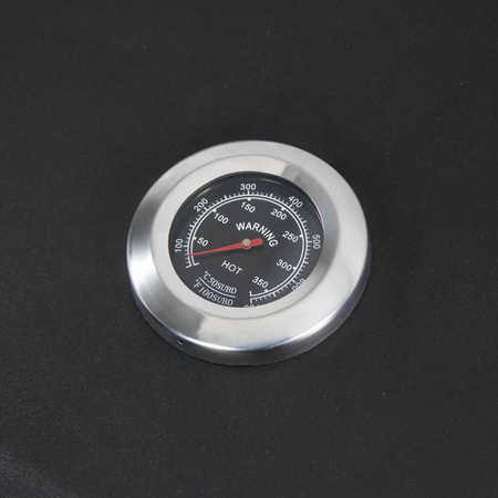 Grill ogrodowy węglowy z pokrywą Mega-M 1x stolik boczny 56x42 cm czarny