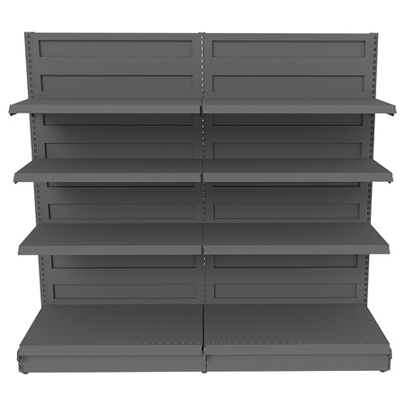 Regał sklepowy gondola Mega-M Basic H-165 cm L-203 cm 2xG-50/6x40 cm (GC-108 cm) antracyt N