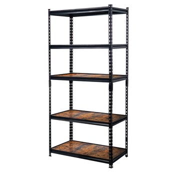 Regał magazynowy Mega-M PRO LOFT  H-180 cm L-90 cm G-40 cm 5 półek z MDF 6.2 mm okleina drewno 275 kg czarny