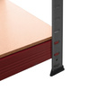 Regał magazynowy Mega-M BASIC PLUS H-180 cm L-180 cm G-45 cm 5 półek z MDF 6.8 mm 275 kg grafitowo-czerwony