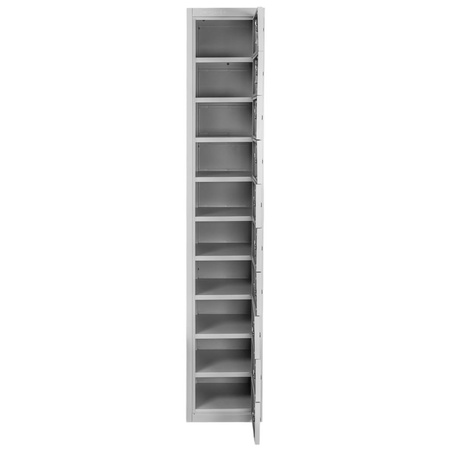 Szafka śniadaniowa BHP Mega-M J-33/10 10 skrytkowa szara S-32,5 cm G-30 cm H-180 cm skręcana N