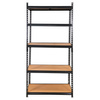 Regał magazynowy Mega-M Pro Loft H-180 cm L-90 cm G-40 cm 5 półek z MDF 6,2 mm (275kg) czarny N