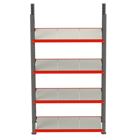 Regał metalowy magazynowy 4-półkowy Mega-M FORTIS H-200 cm L-167 cm G-60 cm moduł bazowy