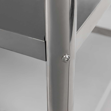 Stół ze stali nierdzewnej centralny z 2-półkami Mega-M X STANDARD S-80 cm G-60 cm H-85 cm N