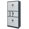 Szafa biurowa metalowa na akta Mega-M WENUS pełne drzwi sejf S- 90 cm G- 40 cm H-185 cm grafitowa szary front