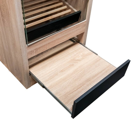 Regał na pieczywo z szybą Mega-M H-205 cm L-60 cm G-58 cm dąb sonoma